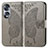 Leather Case Stands Butterfly Flip Cover Holder for Huawei Honor 70 5G Gray