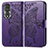 Leather Case Stands Butterfly Flip Cover Holder for Huawei Honor 80 5G Purple