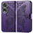 Leather Case Stands Butterfly Flip Cover Holder for Huawei Honor 80 Pro 5G Purple