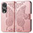 Leather Case Stands Butterfly Flip Cover Holder for Huawei Honor 80 Pro 5G Rose Gold