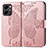 Leather Case Stands Butterfly Flip Cover Holder for Huawei Honor 80 SE 5G Rose Gold