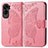 Leather Case Stands Butterfly Flip Cover Holder for Huawei Honor 90 Lite 5G Hot Pink