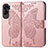 Leather Case Stands Butterfly Flip Cover Holder for Huawei Honor 90 Lite 5G Rose Gold