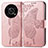 Leather Case Stands Butterfly Flip Cover Holder for Huawei Honor Magic4 Lite 5G Rose Gold