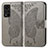 Leather Case Stands Butterfly Flip Cover Holder for Huawei Honor V40 5G Gray