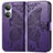 Leather Case Stands Butterfly Flip Cover Holder for Huawei Honor X7 Purple