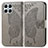 Leather Case Stands Butterfly Flip Cover Holder for Huawei Honor X8 4G Gray