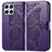 Leather Case Stands Butterfly Flip Cover Holder for Huawei Honor X8 4G Purple