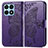 Leather Case Stands Butterfly Flip Cover Holder for Huawei Honor X8a 4G Purple