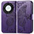 Leather Case Stands Butterfly Flip Cover Holder for Huawei Honor X9a 5G Purple