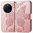 Leather Case Stands Butterfly Flip Cover Holder for Huawei Mate 50 Pro Rose Gold