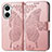 Leather Case Stands Butterfly Flip Cover Holder for Huawei Nova 10 SE Rose Gold