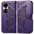 Leather Case Stands Butterfly Flip Cover Holder for Huawei P50 Pro Purple