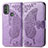 Leather Case Stands Butterfly Flip Cover Holder for Motorola Moto E20 Clove Purple
