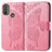 Leather Case Stands Butterfly Flip Cover Holder for Motorola Moto E40 Hot Pink