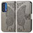 Leather Case Stands Butterfly Flip Cover Holder for Motorola Moto Edge (2021) 5G Gray