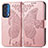 Leather Case Stands Butterfly Flip Cover Holder for Motorola Moto Edge (2021) 5G Pink