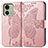 Leather Case Stands Butterfly Flip Cover Holder for Motorola Moto Edge (2023) 5G Rose Gold