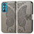 Leather Case Stands Butterfly Flip Cover Holder for Motorola Moto Edge 30 5G Gray