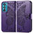 Leather Case Stands Butterfly Flip Cover Holder for Motorola Moto Edge 30 5G Purple