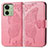 Leather Case Stands Butterfly Flip Cover Holder for Motorola Moto Edge 40 5G Hot Pink