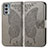 Leather Case Stands Butterfly Flip Cover Holder for Motorola Moto Edge Lite 5G Gray