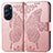 Leather Case Stands Butterfly Flip Cover Holder for Motorola Moto Edge Plus (2022) 5G Pink