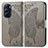 Leather Case Stands Butterfly Flip Cover Holder for Motorola Moto Edge X30 5G Gray