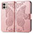 Leather Case Stands Butterfly Flip Cover Holder for Motorola Moto G Stylus (2023) 4G Rose Gold