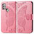 Leather Case Stands Butterfly Flip Cover Holder for Motorola Moto G10 Power Hot Pink