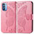 Leather Case Stands Butterfly Flip Cover Holder for Motorola Moto G31 Hot Pink