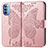 Leather Case Stands Butterfly Flip Cover Holder for Motorola Moto G31 Pink