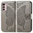 Leather Case Stands Butterfly Flip Cover Holder for Motorola Moto G42 Gray