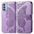 Leather Case Stands Butterfly Flip Cover Holder for Motorola Moto G51 5G Clove Purple