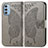 Leather Case Stands Butterfly Flip Cover Holder for Motorola Moto G51 5G Gray