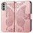 Leather Case Stands Butterfly Flip Cover Holder for Motorola Moto G52j 5G Pink