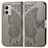 Leather Case Stands Butterfly Flip Cover Holder for Motorola Moto G53 5G Gray