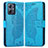 Leather Case Stands Butterfly Flip Cover Holder for Motorola Moto G54 5G Blue