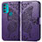 Leather Case Stands Butterfly Flip Cover Holder for Motorola Moto G71 5G Purple