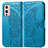 Leather Case Stands Butterfly Flip Cover Holder for OnePlus 9 5G Blue