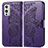 Leather Case Stands Butterfly Flip Cover Holder for OnePlus 9 5G Purple