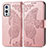 Leather Case Stands Butterfly Flip Cover Holder for OnePlus 9 5G Rose Gold