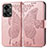 Leather Case Stands Butterfly Flip Cover Holder for OnePlus Nord 2T 5G Rose Gold