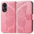 Leather Case Stands Butterfly Flip Cover Holder for Oppo A18 Hot Pink