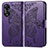 Leather Case Stands Butterfly Flip Cover Holder for Oppo A18 Purple