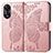 Leather Case Stands Butterfly Flip Cover Holder for Oppo A18 Rose Gold