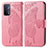 Leather Case Stands Butterfly Flip Cover Holder for Oppo A54 5G Hot Pink