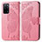 Leather Case Stands Butterfly Flip Cover Holder for Oppo A55 5G Hot Pink
