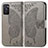 Leather Case Stands Butterfly Flip Cover Holder for Oppo A55S 5G Gray