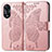 Leather Case Stands Butterfly Flip Cover Holder for Oppo A58 4G Rose Gold
